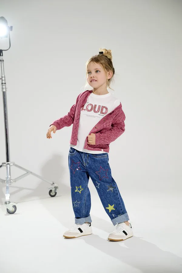 Джинсы carly straight star прямого кроя Only Mini, Medium Blue Denim