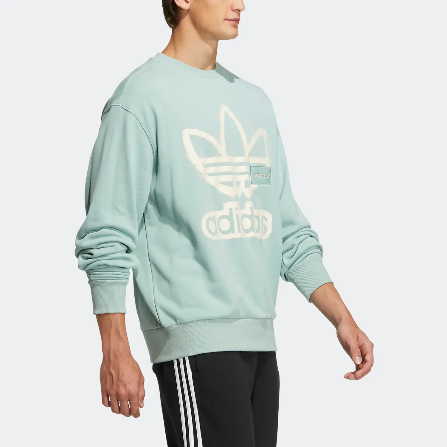 Толстовка унисекс циан Adidas Originals, голубой — фото 4