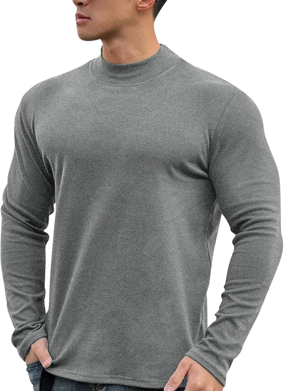 Мужская футболка с длинным рукавом, быстросохнущая, Slim Fit, Gray