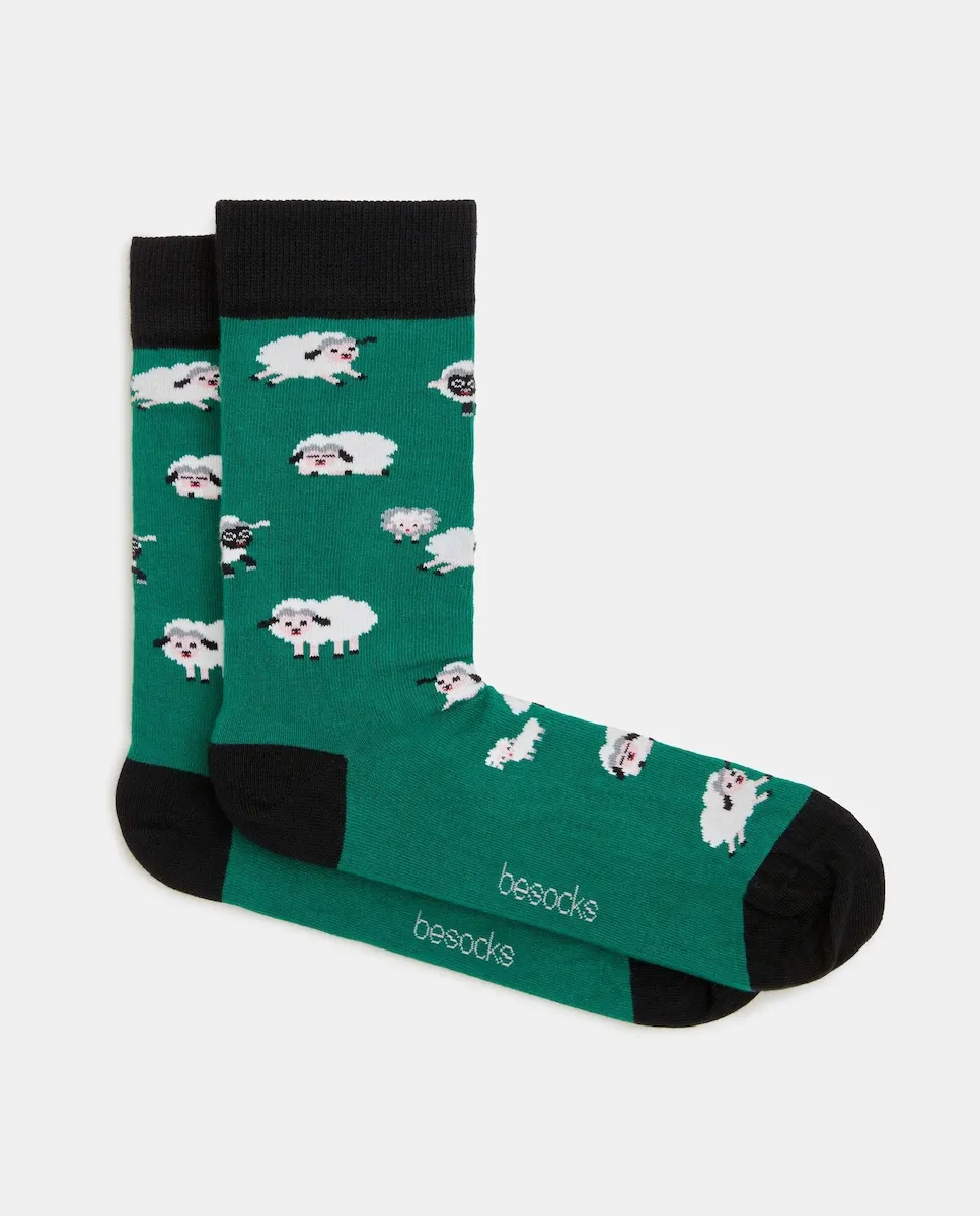 

Высокие унисекс носки из органического хлопка зеленого цвета Besocks, зеленый