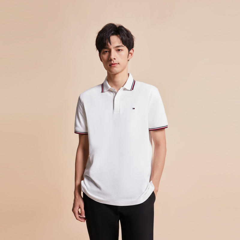 Футболка поло мужская Cloud Bath White Tommy Hilfiger, Cloud Bath White YAF — фото 4