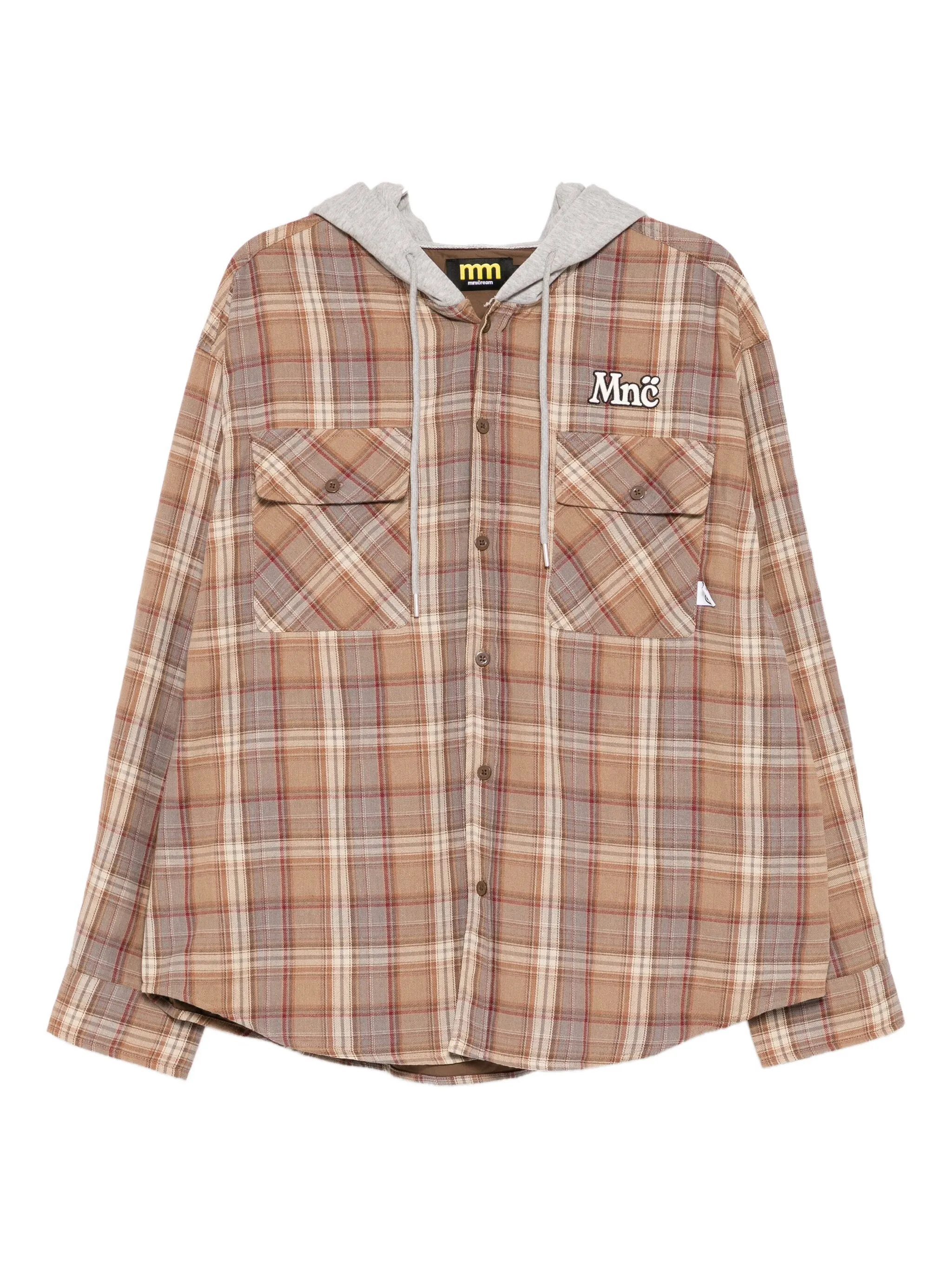 

Куртка с капюшоном и вышитым логотипом Mini Cream, коричневый