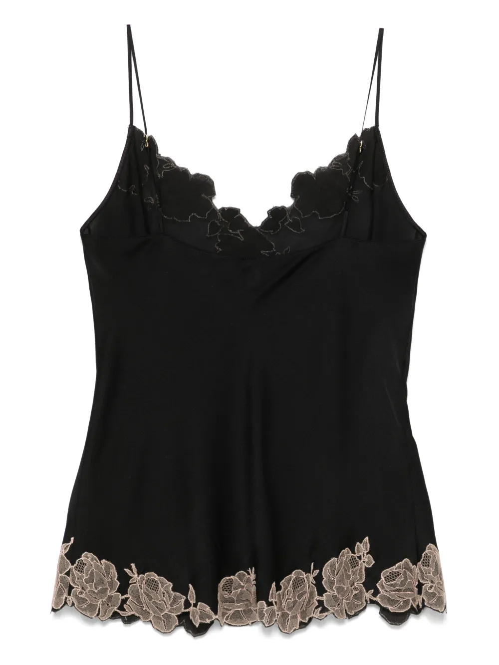 

Шелковый топ с кружевом Calais Caudry Carine Gilson, черный