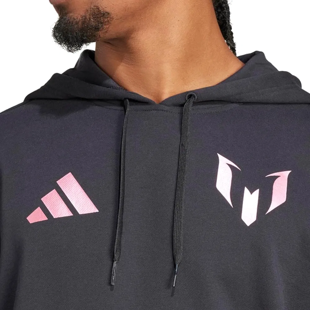 Толстовка Adidas мужская с принтом Messi Name & Number, черный — фото 4