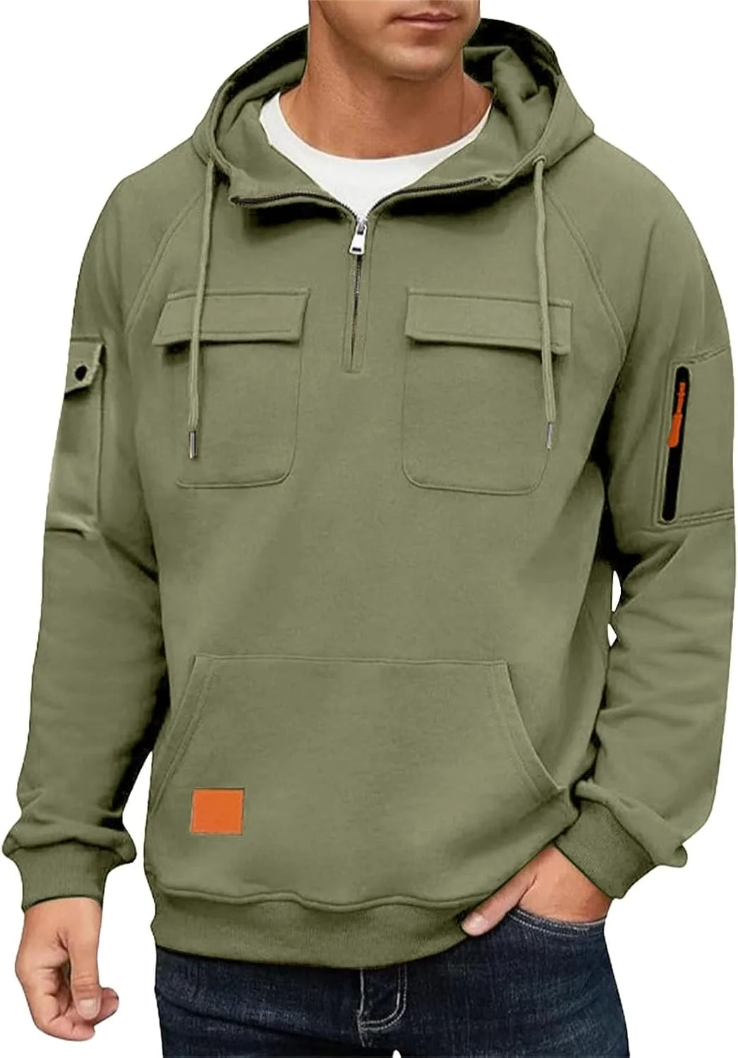 

Мужская толстовка с молнией на четверть — тактическая военная оверсайз