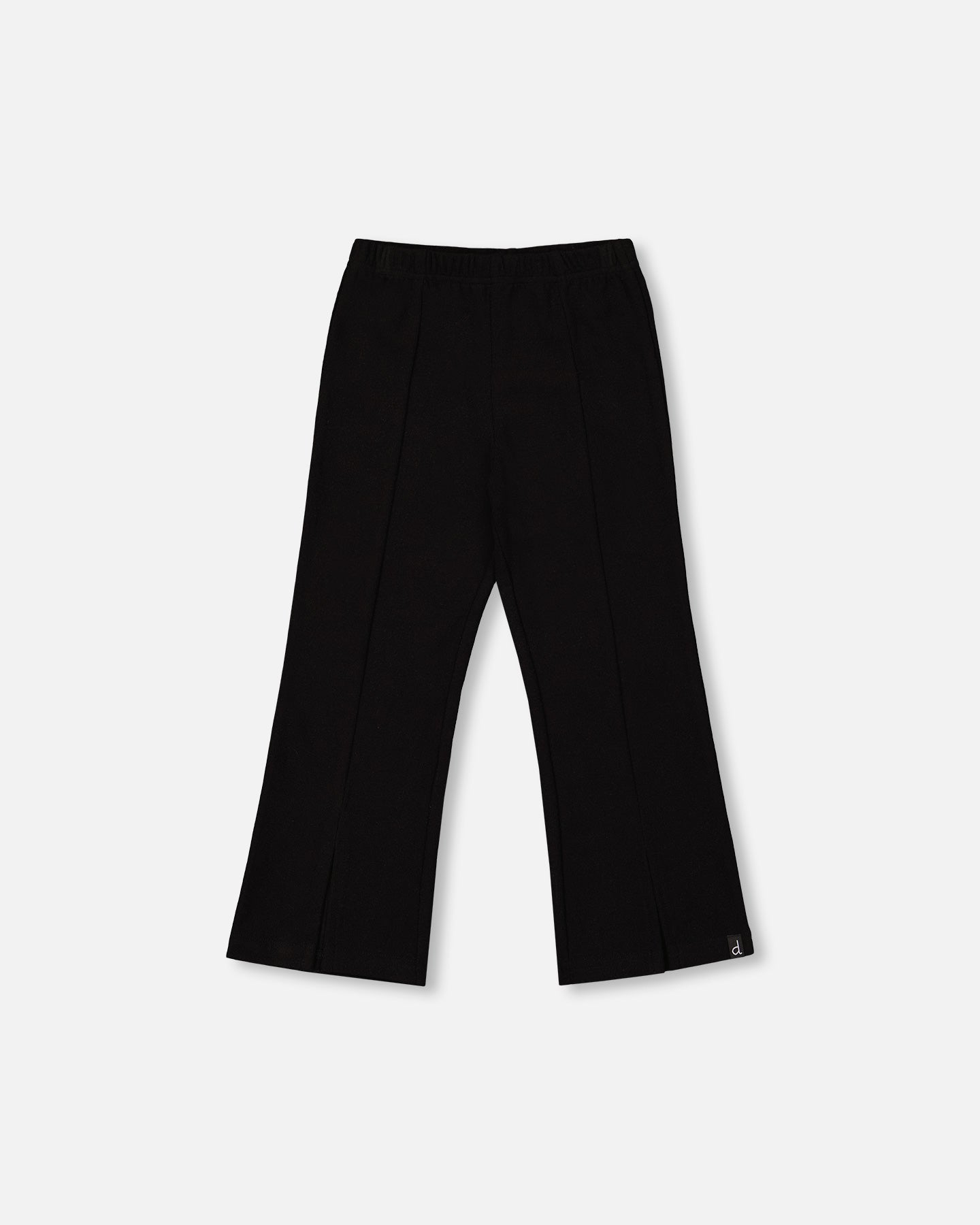 

Черные ребристые расклешенные леггинсы с разрезом Deux par Deux