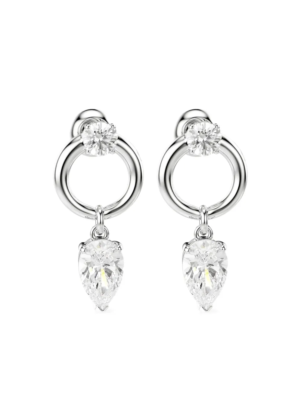 

Серьги с цирконами Swarovski, серебряный