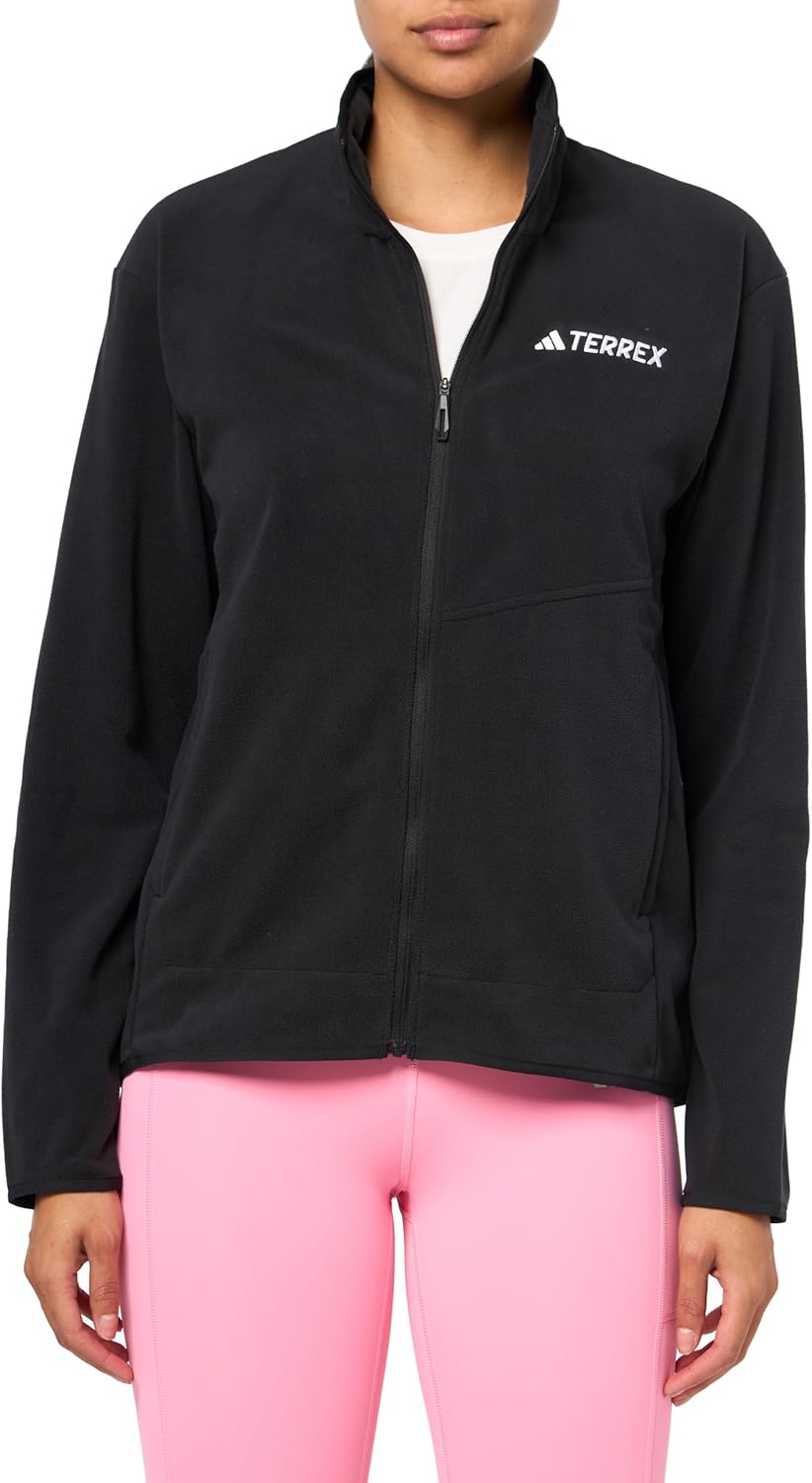 

adidas Женская флисовая куртка Terrex Multi с полной застежкой-молнией, Black