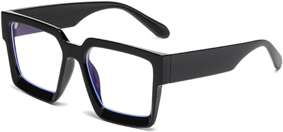 

Солнцезащитные очки для мужчин и женщин - защита UV400 - увеличенные прозрачные градиентные линзы в стиле панк для занятий спортом на открытом воздухе и вождения DSVIGF, Black Clear