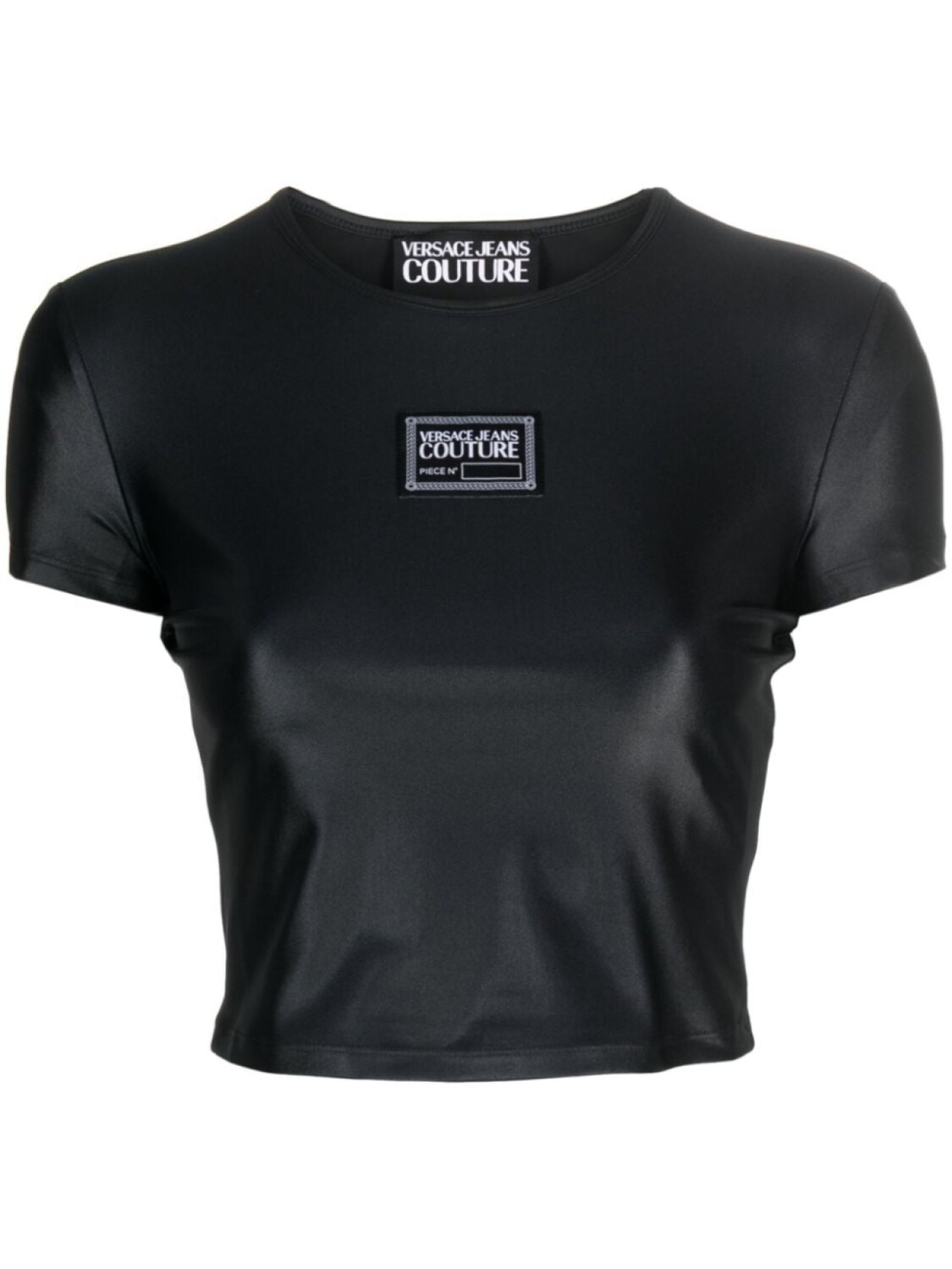 

Versace Jeans Couture укороченная футболка с нашивкой-логотипом, черный
