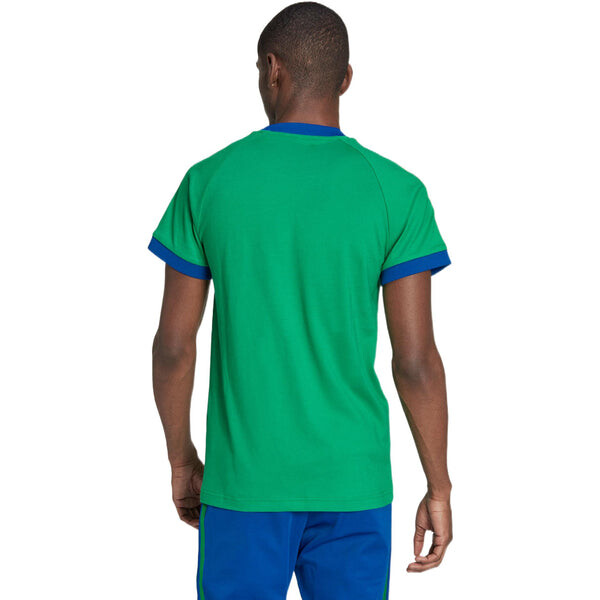 Футболка Men's adidas originals Cali Tee Pattern Stripe Printing Ribbed Round Neck Short Sleeve Green T-Shirt, зеленый — фото 3