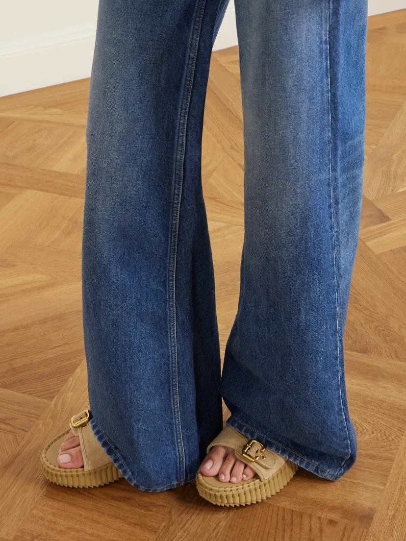 Замшевые босоножки на платформе Nama CHLOÉ, бежевый — фото 2
