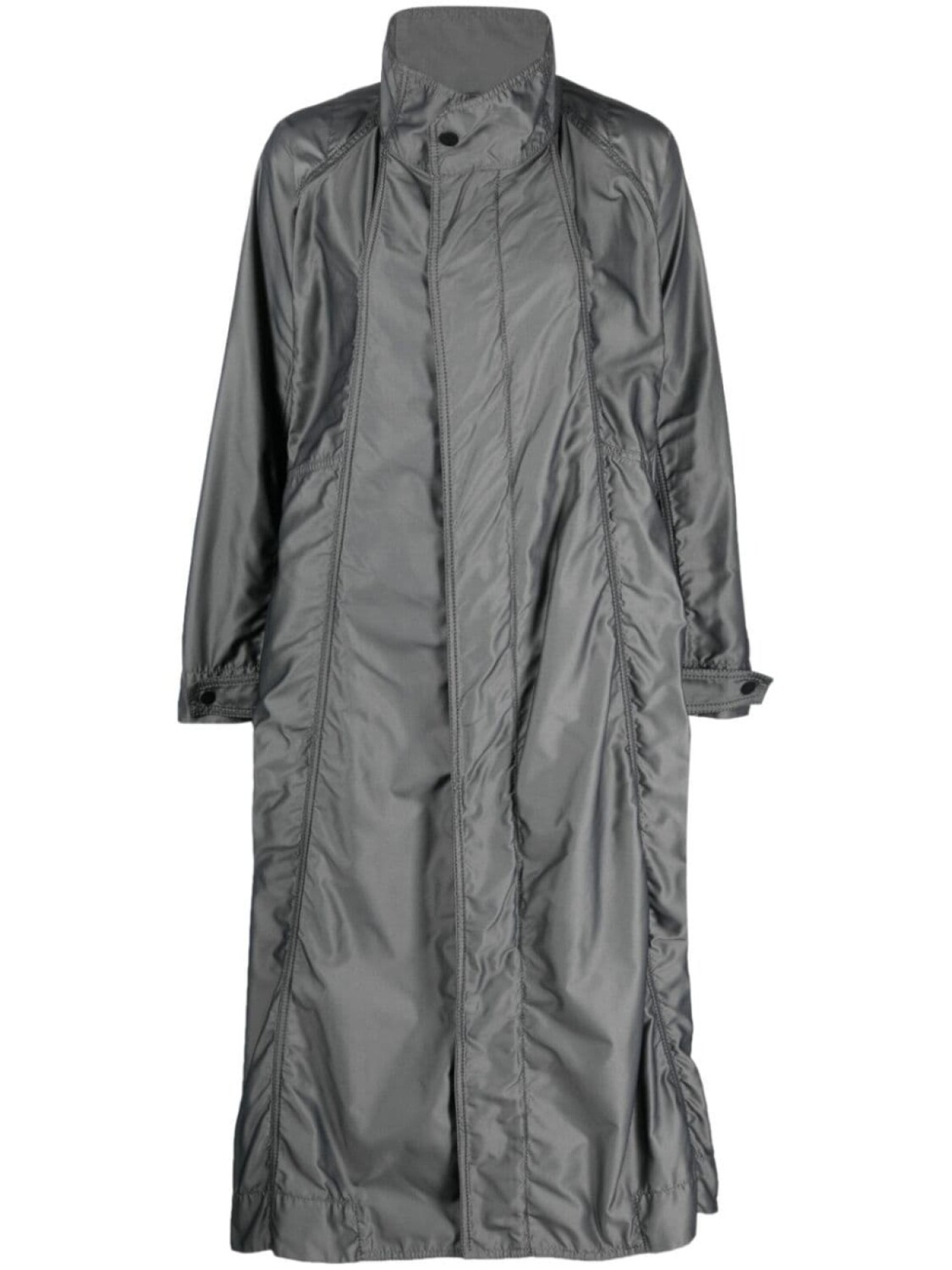 

Issey Miyake пальто со сборками, серый