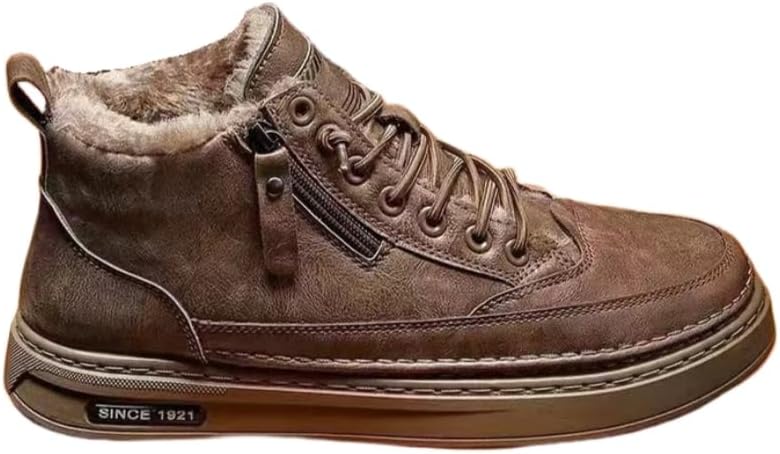 

Мужские повседневные высокие кеды без шнурков с противоскользящей подошвой, Прочная резиновая подошва и дышащий материал для ежедневной носки Hoalox, коричневый