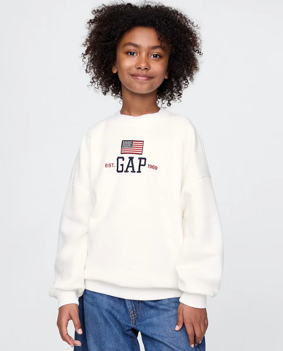 

Толстовка свободного кроя с круглым вырезом Gap, белый