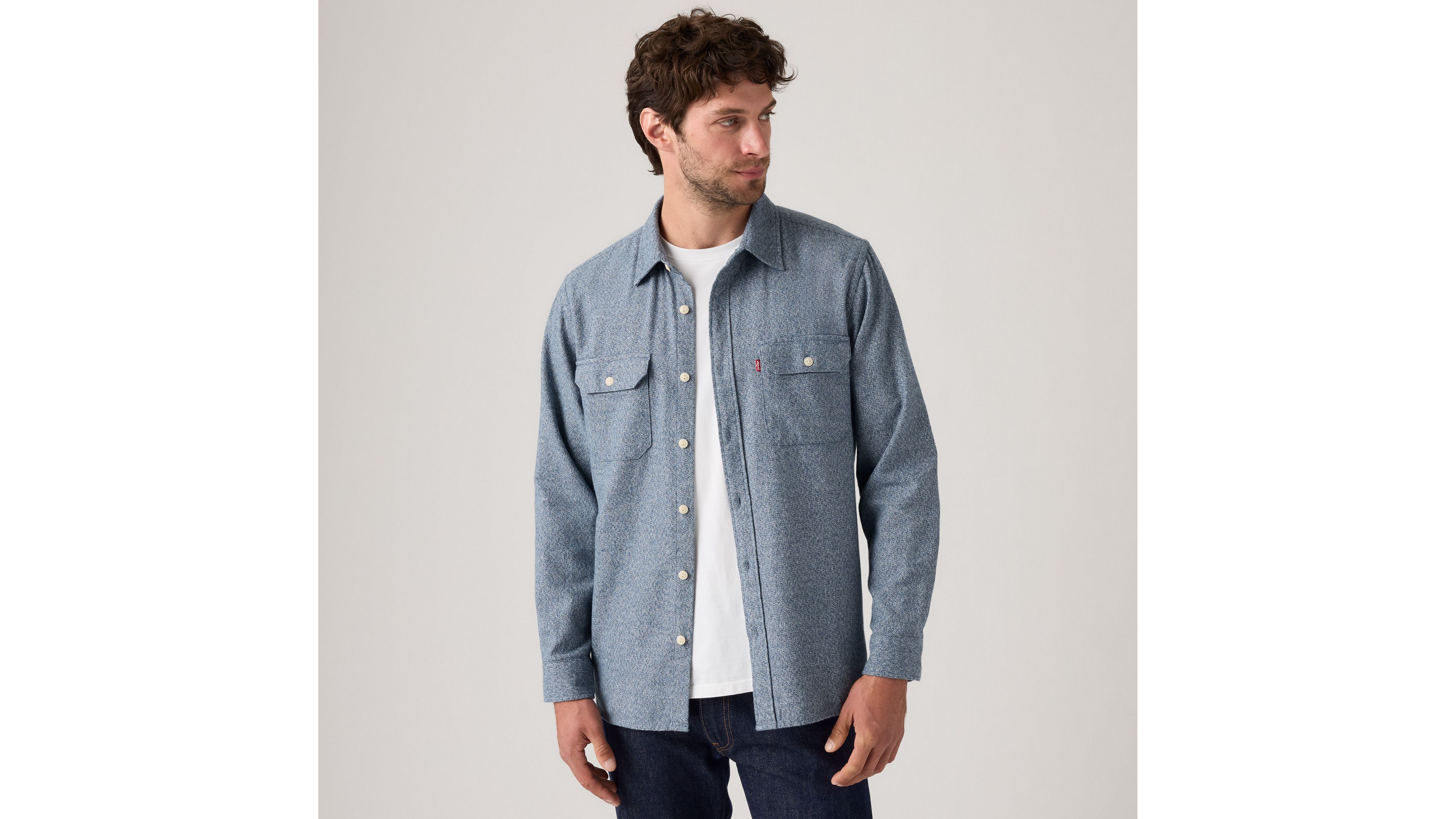 

Фланелевая рубашка Jackson Worker Levi's, Navy Tricolor Grindle - Blue