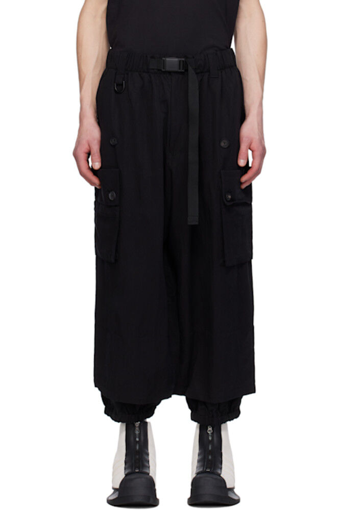 

Черные брюки-карго из выбеленного твила M Y-3