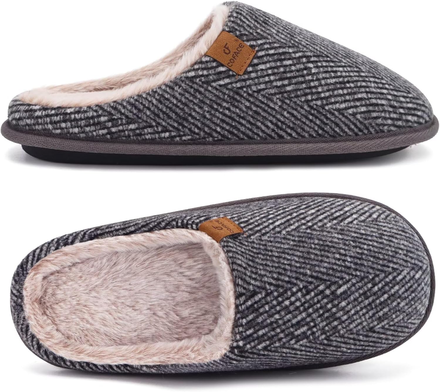 

Мужские уютные тапочки COFACE с амортизирующей мемори-пеной, удобные, с легким подскоком, теплые домашние/шлепанцы с поддержкой свода стопы, резиновая подошва, размер 7-15, серый