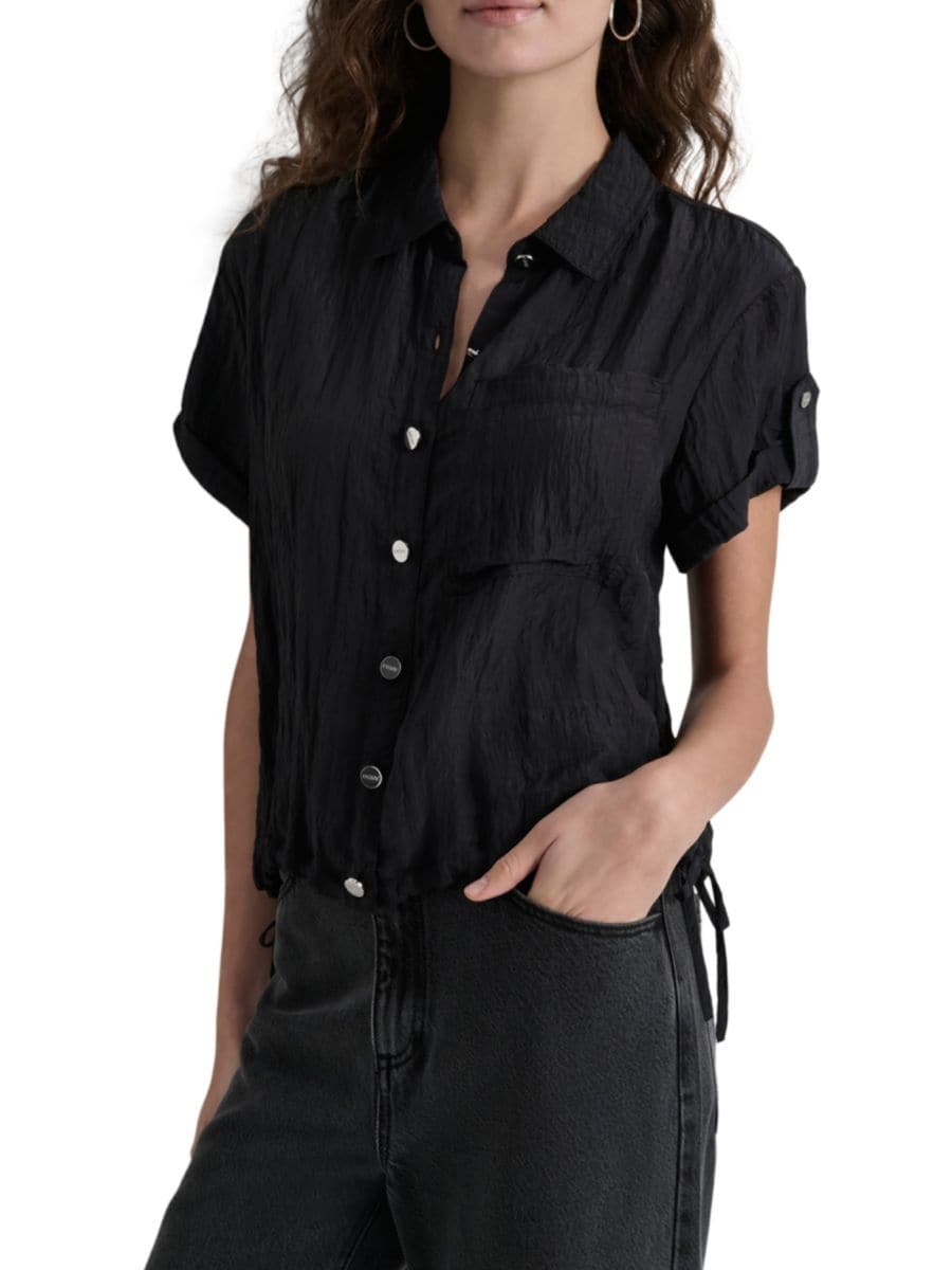 

Рубашка с жатым кулиской DKNY, черный
