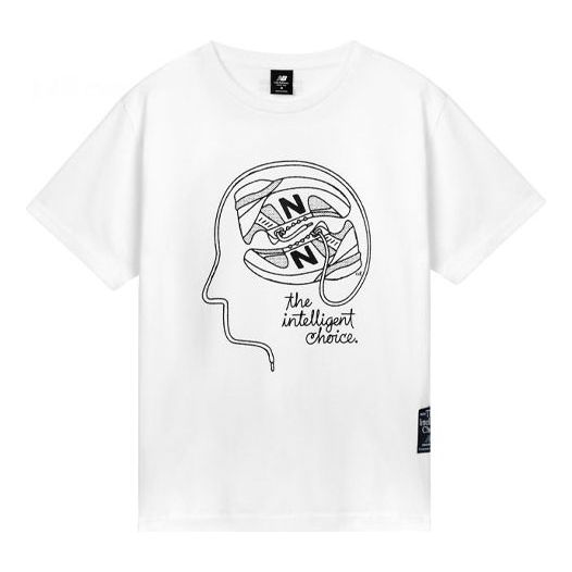 

Футболка New Balance Athletics Delorenzo Shoe Feminina Tee 'White Black', белый