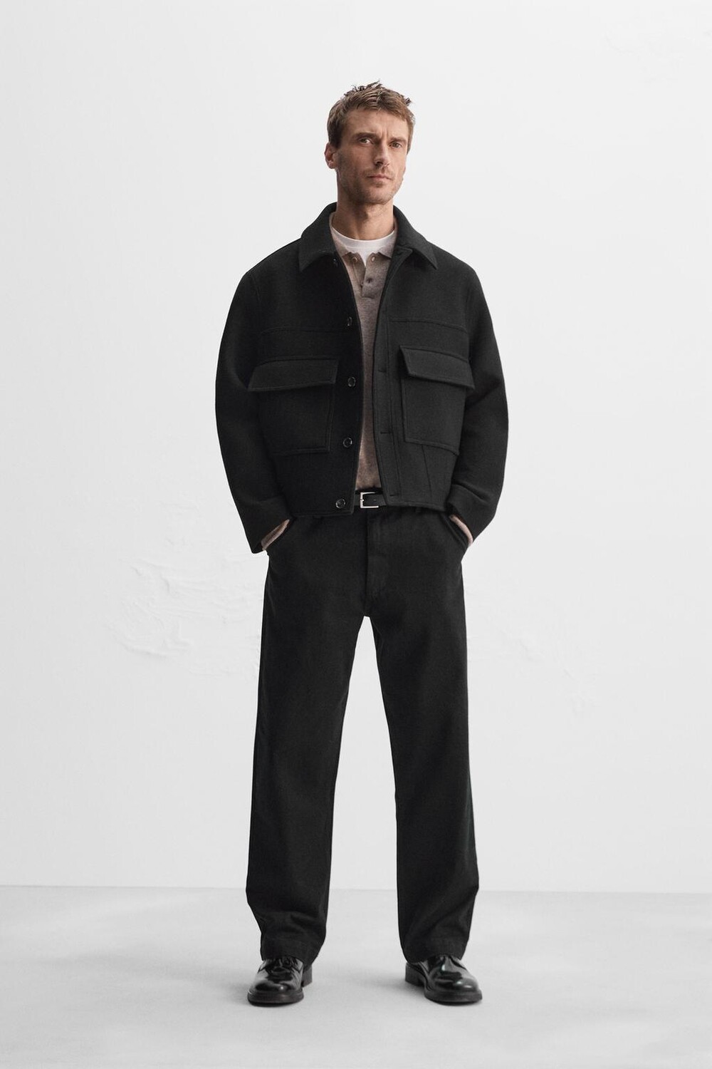 

Куртка из шерсти ZARA, черный