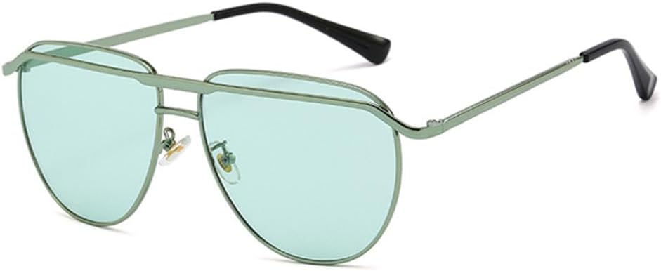 

Ретро большие металлические солнцезащитные очки для женщин, прозрачные зеркальные линзы с градиентным переходом, защита от УФ-излучения UV400, мужские солнцезащитные очки generic, Green Green