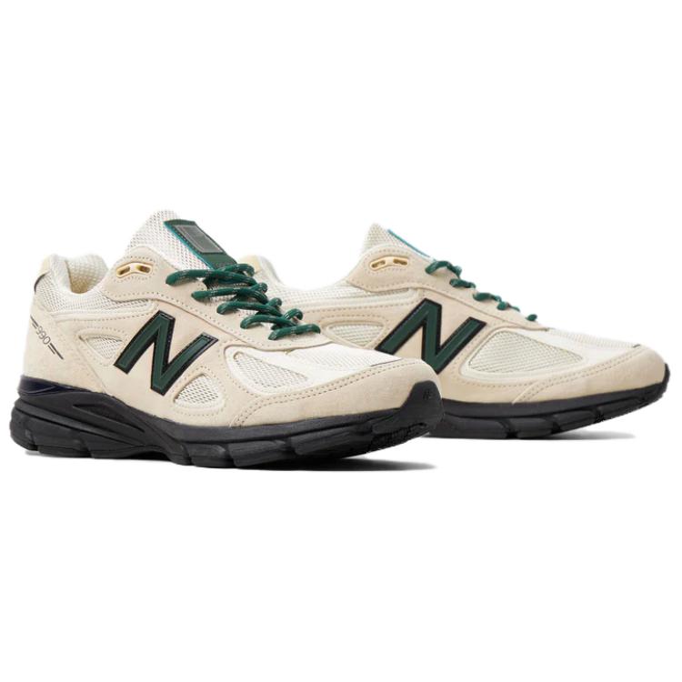 New Balance 990v4 MiUSA Teddy Santis Macadamia Nut Белый Зеленый — фото 2