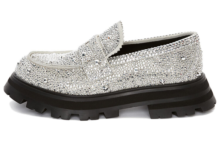 Женские лоферы Alexander Mcqueen, серебристый