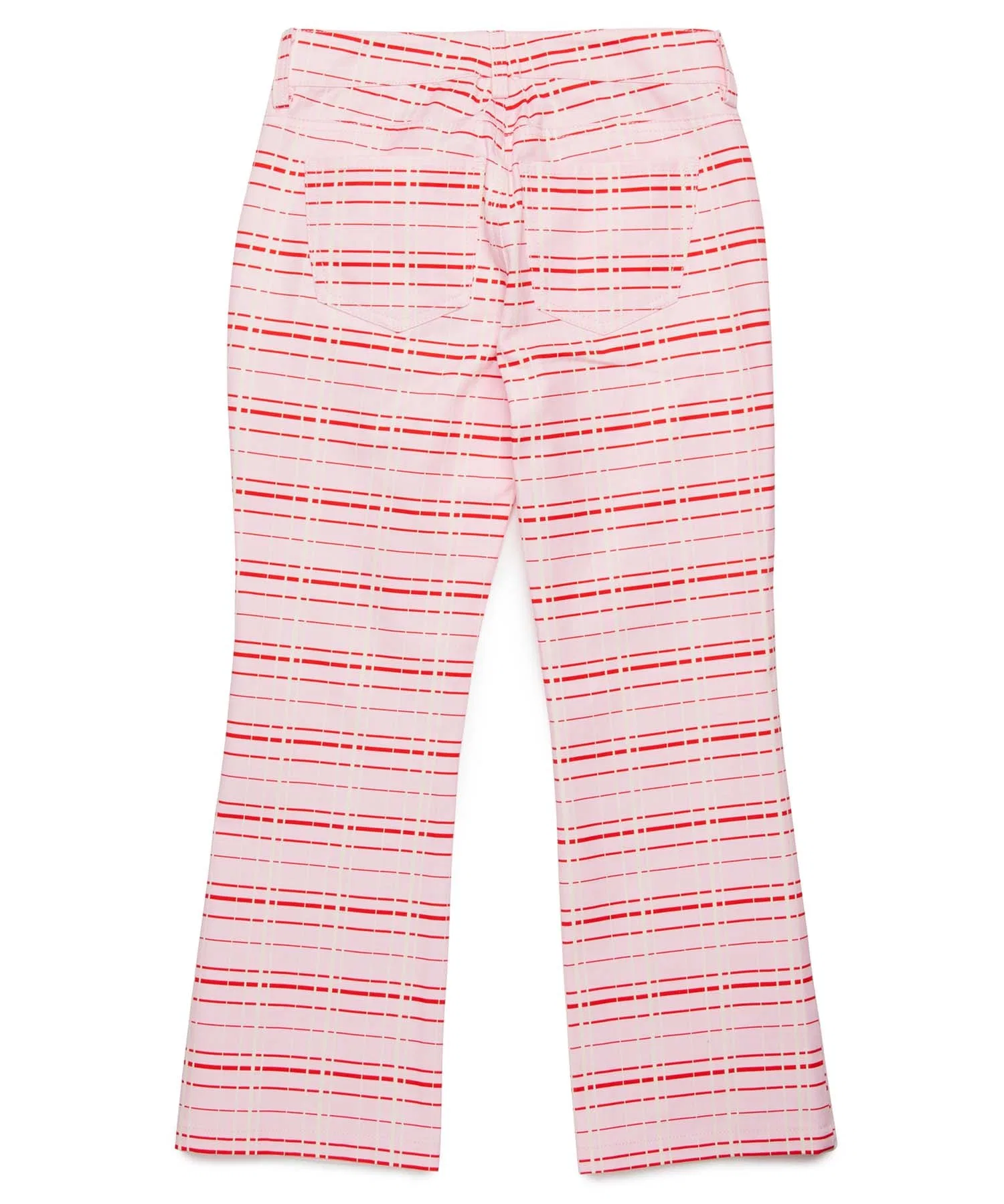 Женские брюки MARNI Kids & Junior в клетку, хлопковые, прямые, светло-розовые — фото 4
