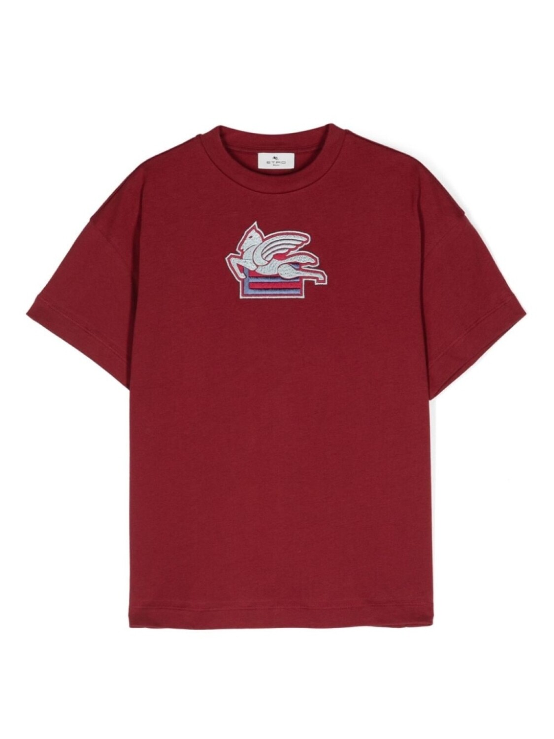 

ETRO KIDS футболка из хлопка с вышивкой Pegaso, красный