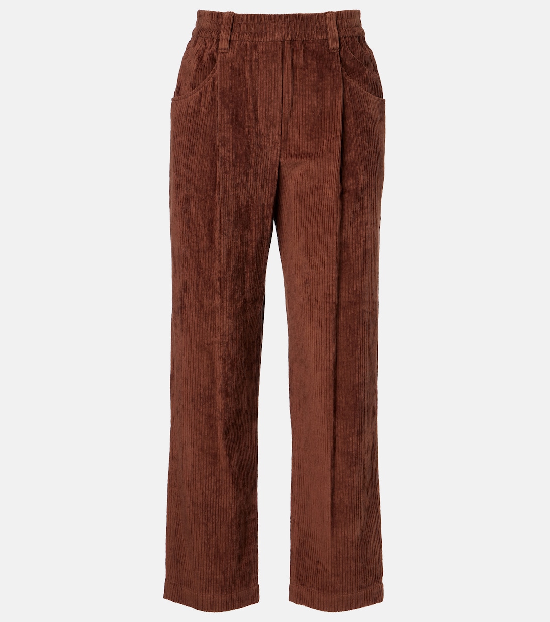 

Широкие брюки из хлопкового вельвета Brunello Cucinelli, Burnt Brown