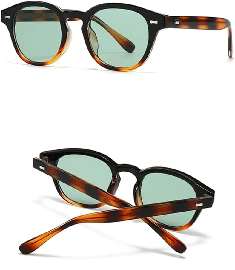 

Панк-солнцезащитные очки с круглым оправой UV400 и заклепками для женщин и мужчин, для занятий спортом на открытом воздухе и верховой езды UYPTK, C2 Green Black