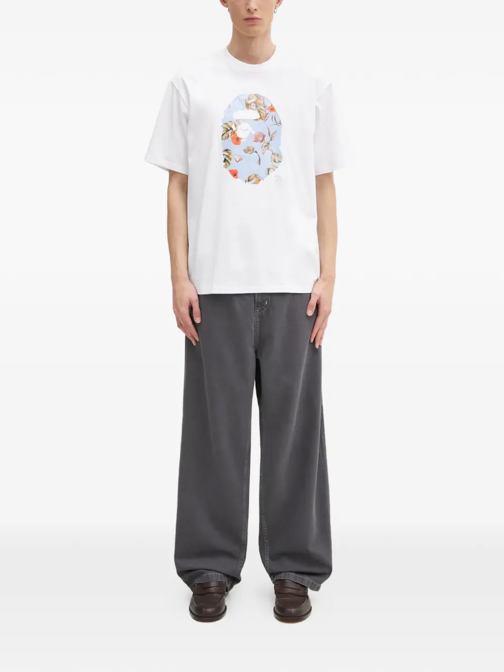 Футболка с узором vacation ape head A BATHING APE, белый — фото 2
