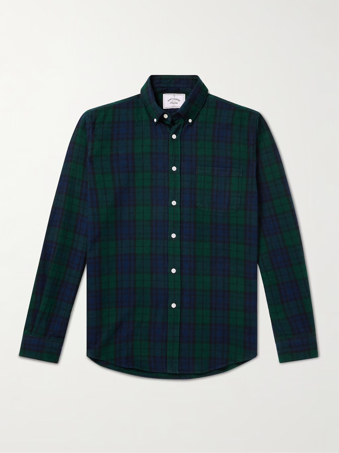 

Рубашка Bonfim из хлопка и фланели в клетку с воротником на пуговицах PORTUGUESE FLANNEL, цвет Midnight blue