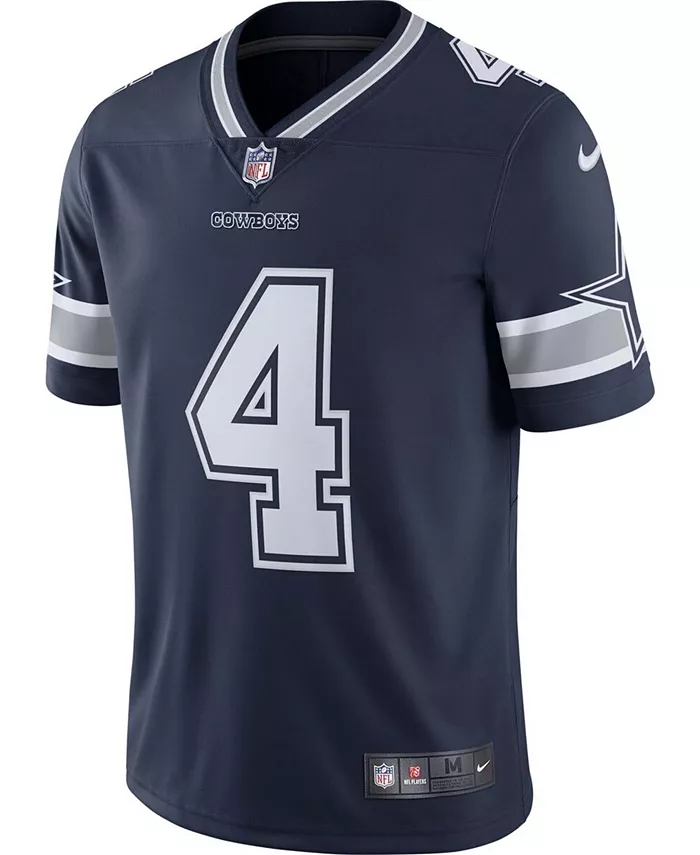 Мужская ограниченная джерси Dallas Cowboys Color Rush Vapor Дака Прескотта Nike, синий — фото 3