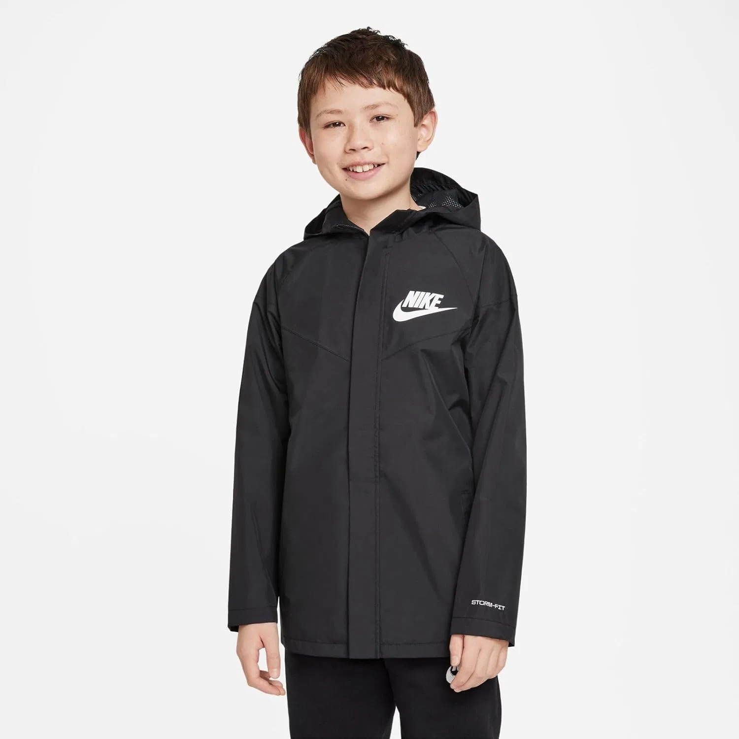 Куртка для мальчиков Nike NSW SF Windrunner, Black/Black/White — фото 2