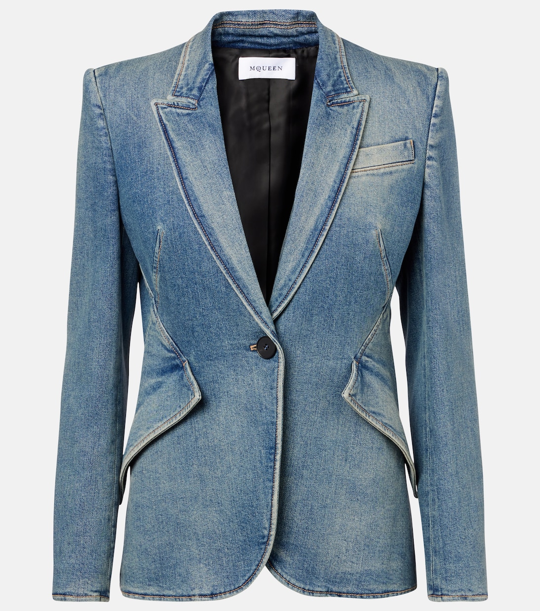 

Джинсовый блейзер McQueen, Blue Stone Wash