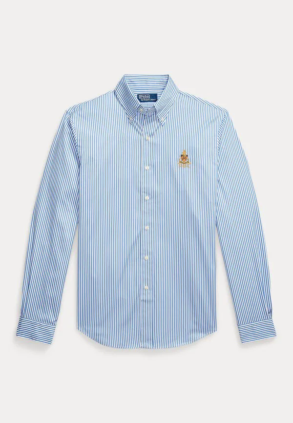 Классическая рубашка из поплина в полоску с гербом. Polo Ralph Lauren, Blue/White — фото 4