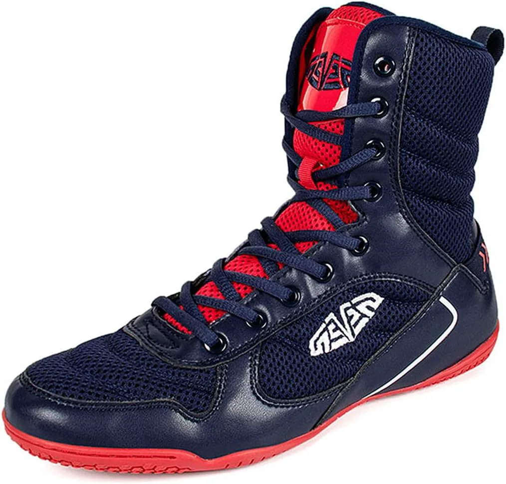 

Мужские борцовки WJFGGXHK, боксерские кроссовки, дышащие, противоскользящие, высокие спортивные кроссовки для тяжелой атлетики, синий