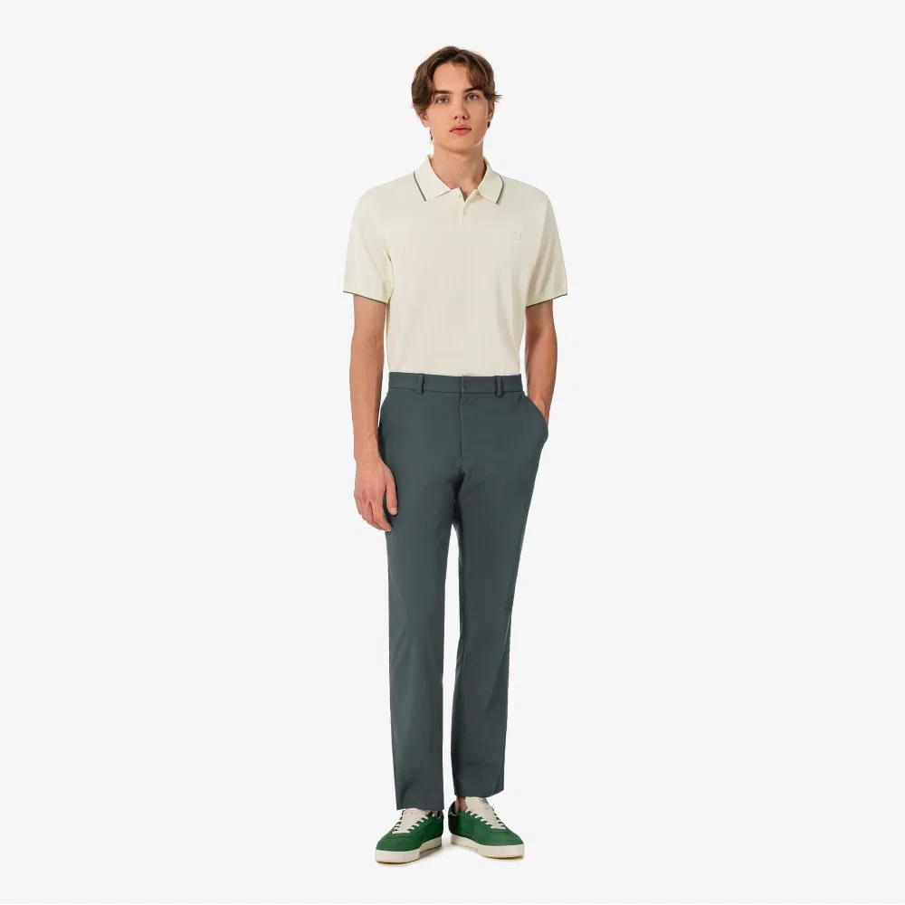 Мужские весенние эластичные брюки тёмно-серые от Lacoste