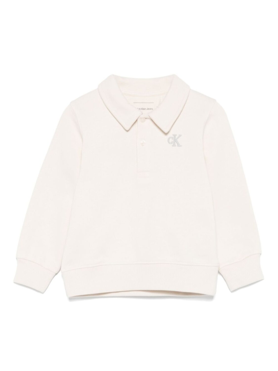 

Толстовка с воротником поло и вышитым логотипом Calvin Klein Kids, нейтральный цвет
