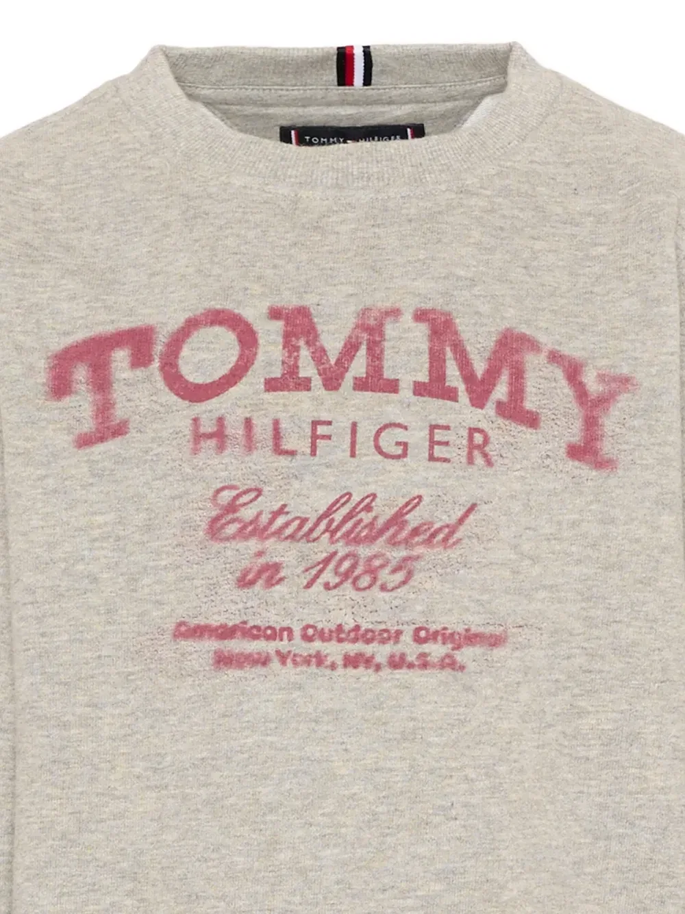 Свитшот с лого-принтом и круглым вырезом Tommy Hilfiger Junior, серый — фото 3