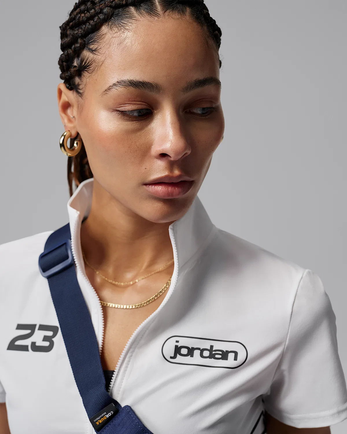 Женская куртка с полной застежкой-молнией Jordan Brooklyn, White/Black — фото 3