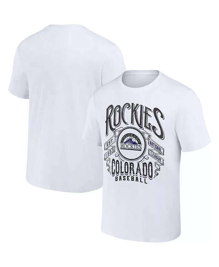 

Мужская футболка Darius Rucker Collection by White Colorado Rockies Distressed Rock Fanatics