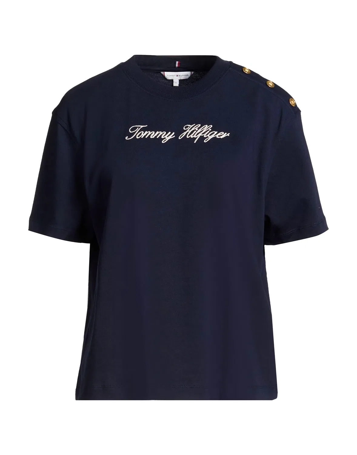 Футболка из хлопка TOMMY HILFIGER темно-синяя