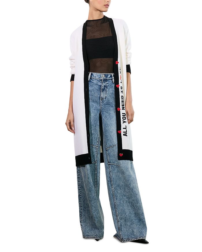 

X The Beatles Брэдфорд Макси Кардиган Alice and Olivia, белый