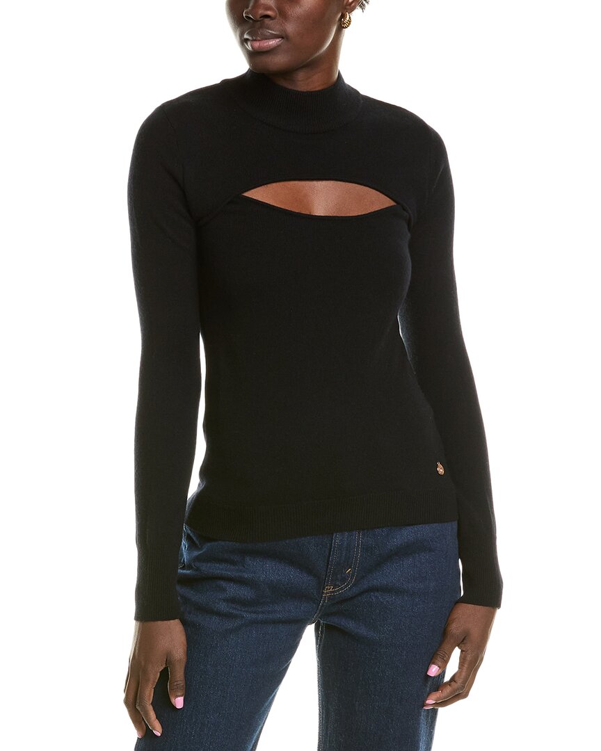 

Свитер Milly Cutout из смеси шерсти и кашемира с высоким воротом, черный