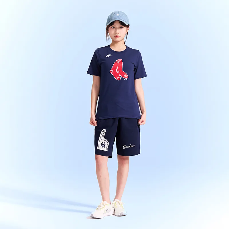 Nike Футболка с коротким рукавом и круглым вырезом MLB Boston Red Sox, спортивная, комфортная, универсальная, дышащая, цвет navy blue — фото 4