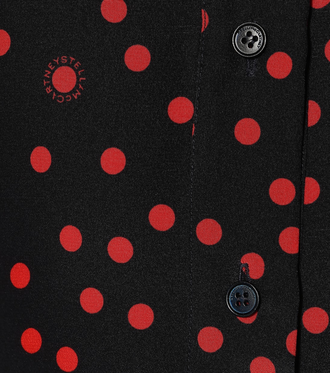 Длинное платье из шелкового крепа в горошек Stella McCartney, Ink+Vermillion — фото 4