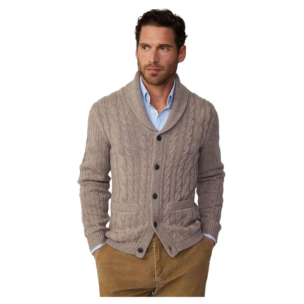 

Свитер Hackett Cable Shawl Cardi cardigan, бежевый